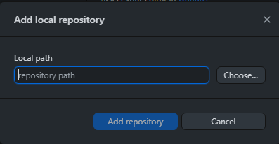 Choose Local Repository Directory