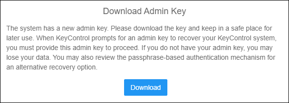 Download Admin Key