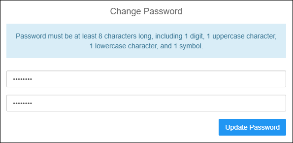 Change Password screen