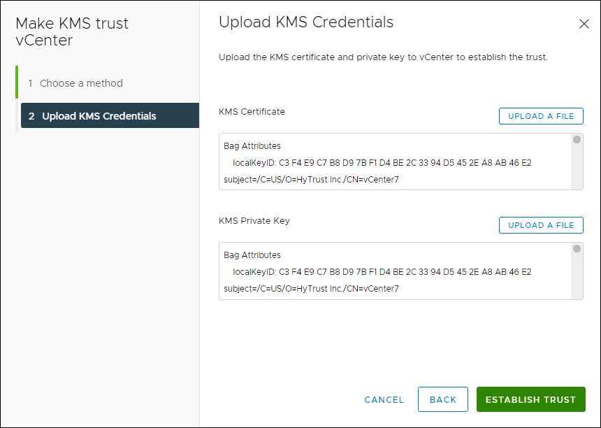 Upload KMS Credentials