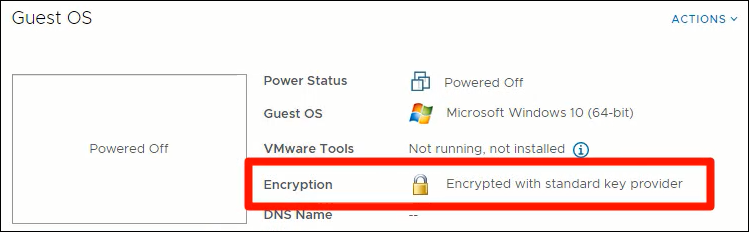 Encrypted VM status