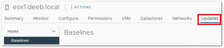 ESX host update baselines