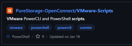 PureStorage VMware-Scripts repository
